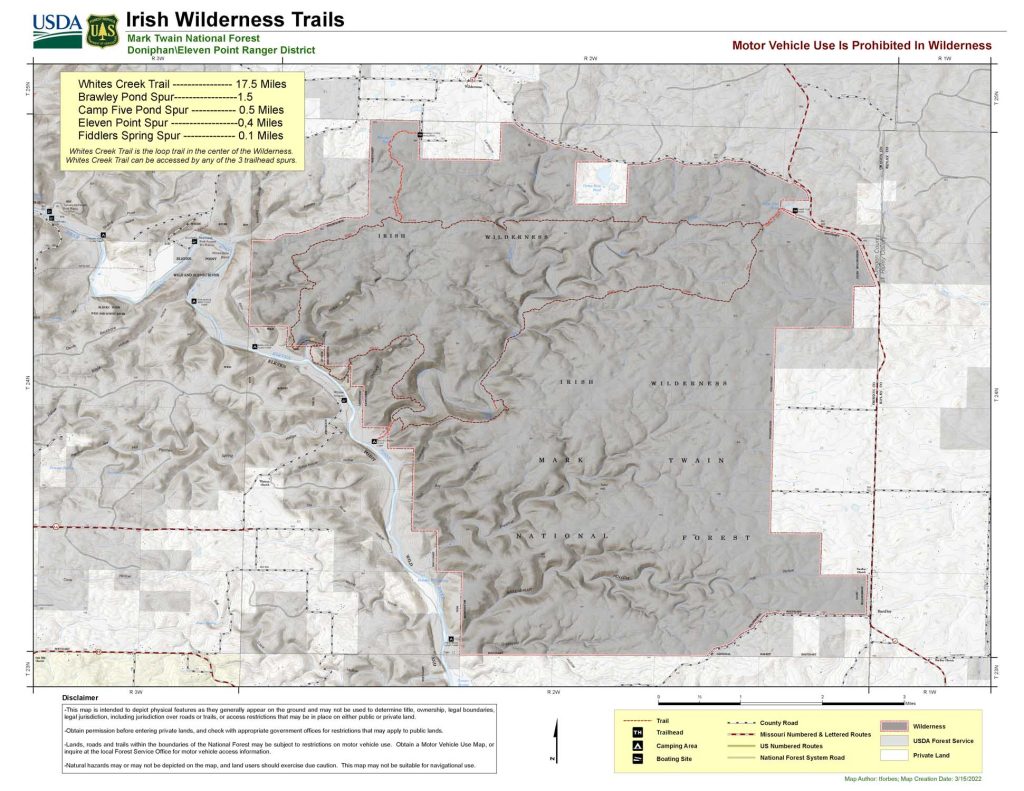 Irish Wilderness Trail Map