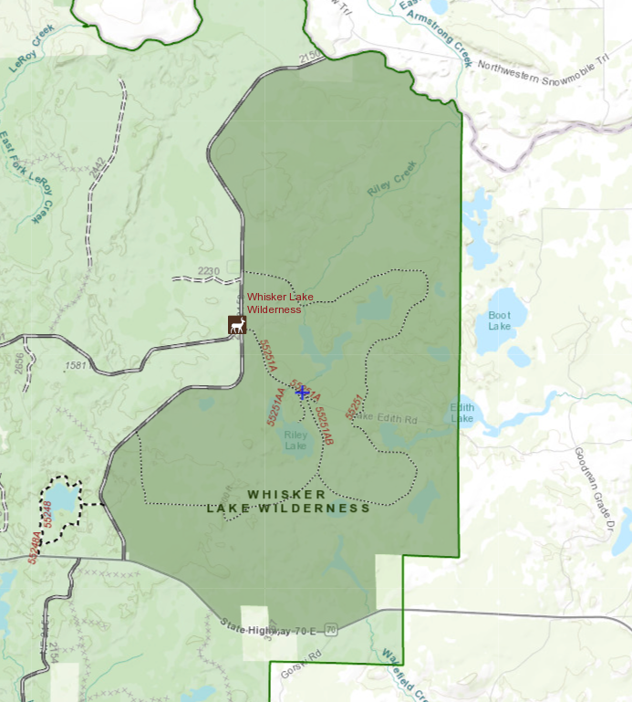 Whisker Lake Wilderness Boundaries