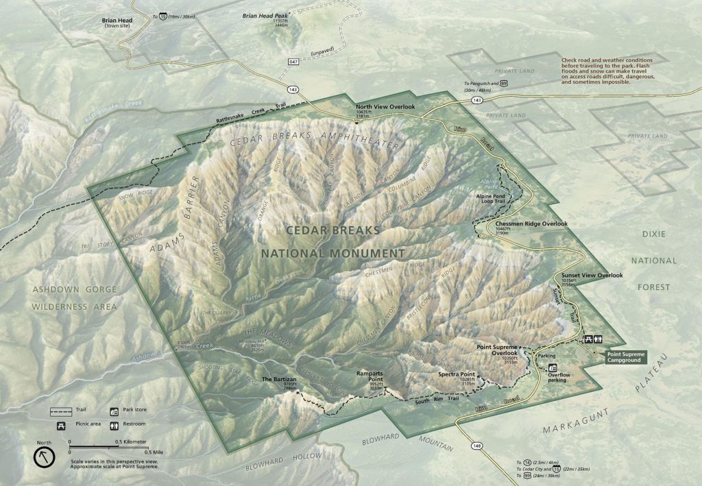Cedar Breaks National Monument Map